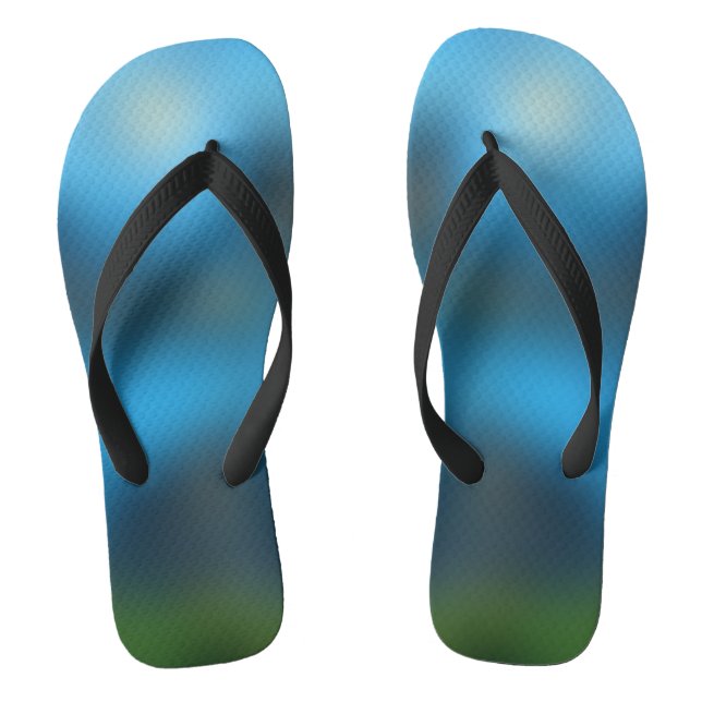 Tongs Nature Bleu Vert Personnalisé Flip Flops Créés (Semelle)
