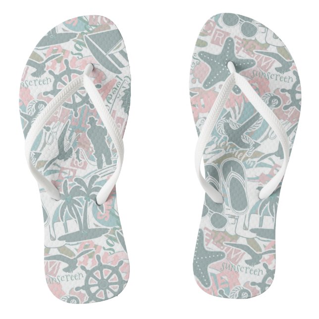 Tongs Nautical Beach Collage (Semelle)