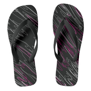 Tongs Noir marbré rose