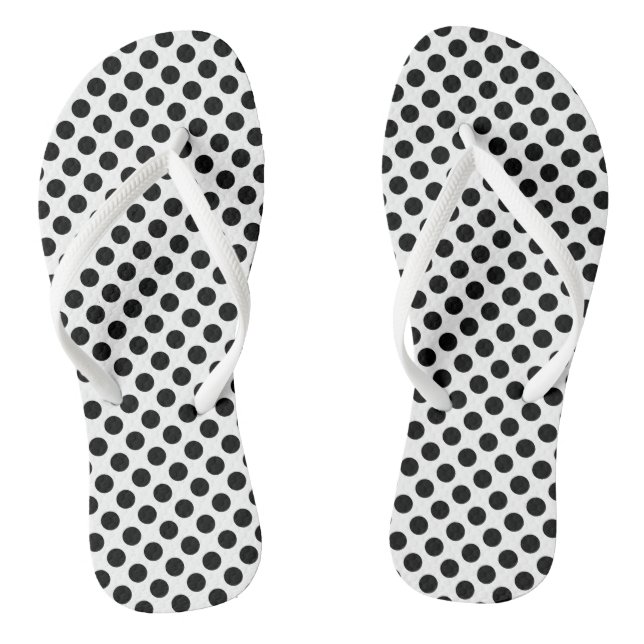 Tongs Noir sur blanc Pois de taille moyenne (Semelle)