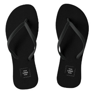 Tongs noires pour entreprise avec logo personnalis