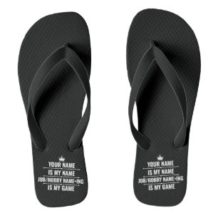 Tongs Nom du travail et du passe-temps Funny personnalis