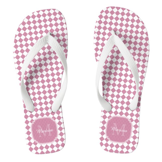 Tongs Nom monogrammé Chic Cashmere Rose vérifié (Semelle)