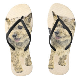 Tongs Norwich Terrier Peinture - Cute Original Chien Art