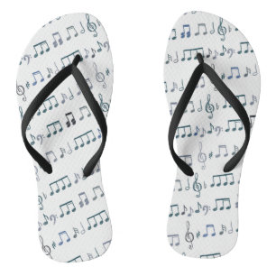 Tongs Notes de musique de feuille dessin de doodle