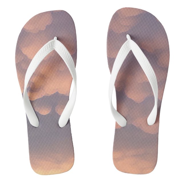 Tongs Nuages de billes de coton rose (Semelle)