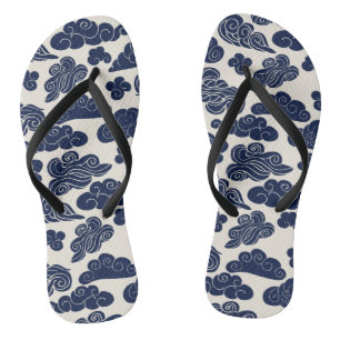 Tongs Nuages délétères : le traditionnel Motif chinois c