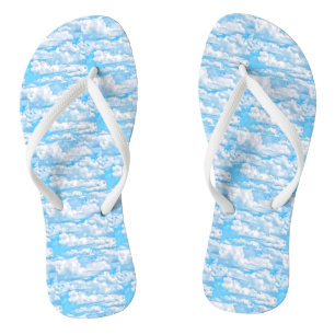 Tongs Nuageux Ensoleillé Bleu Fond