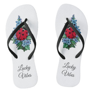 Tongs Oiseau de lessive bleu à fleurs sauvages
