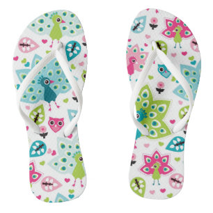 Tongs oiseau et chouette de paon