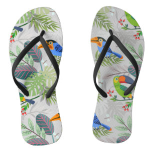 Tongs Oiseau Toucan mignon, Motif de tous les jours, Aqu