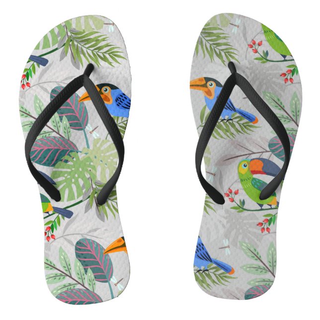 Tongs Oiseau Toucan mignon, Motif de tous les jours, Aqu (Semelle)
