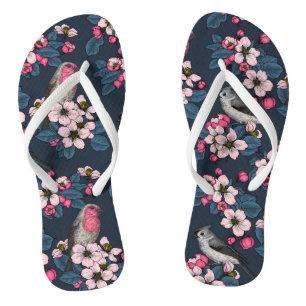 Tongs Oiseaux et fleurs