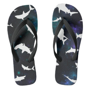 Tongs Ombre blanche de requin sur la galaxie noire Espac