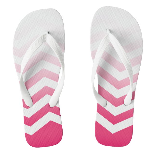 Tongs Ombre Chevron Style ! | blanc fuchsia (Semelle)