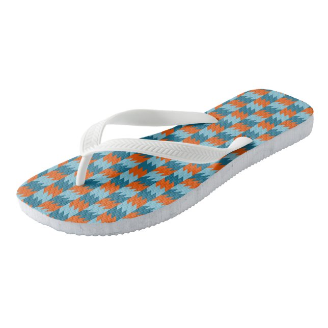 Tongs orange et turquoise (Incliné)