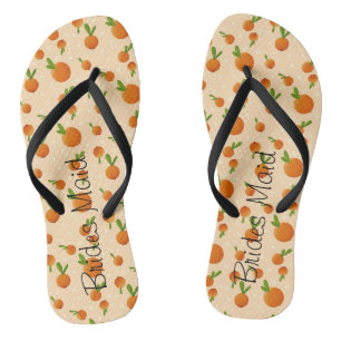 Tongs Oranges et fleurs personnalisées Flip Flops