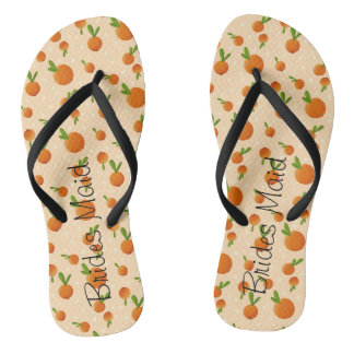 Tongs Oranges et fleurs personnalisées Flip Flops