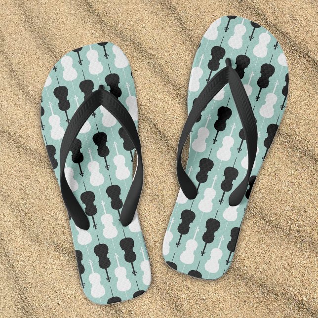 Tongs Orchestre d'instruments à cordes cadeaux du Joueur (Cello flip flop sandals designed by Horn and Castle.)