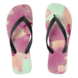 Tongs Orchidée rose