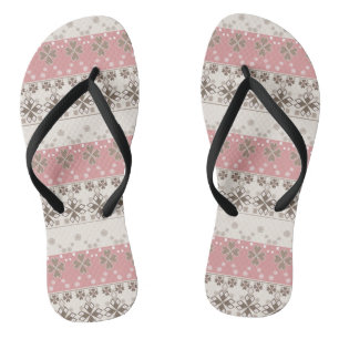 Tongs Ornement beige rose