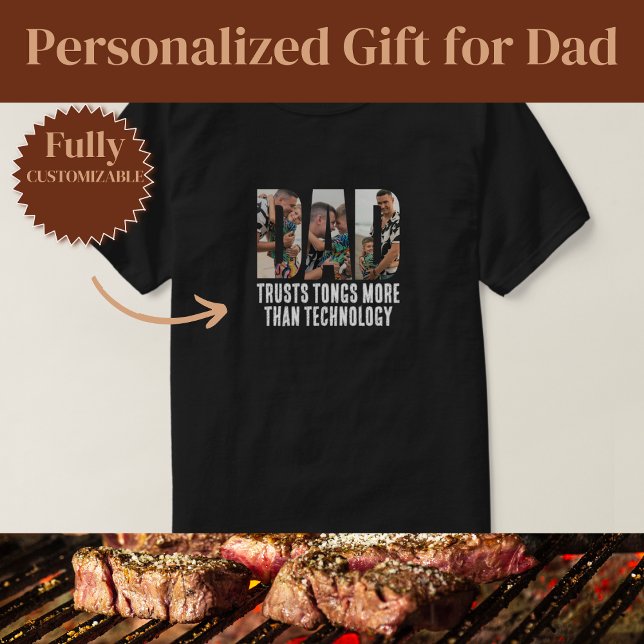 Tongs Over Tech Lustiger Vater T-Shirt (Tongs Over Tech Funny Dad T-Shirt)