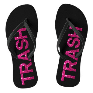 Tongs Paillettes Rose Chaud Poubelle