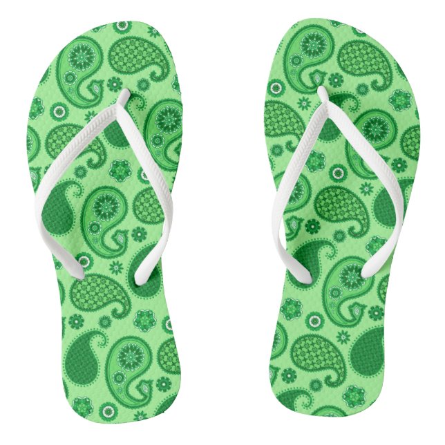 Tongs Paisley Motif, Jade et Emerald Green (Semelle)