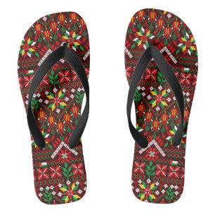 Tongs Palestine Tatreez Broderie traditionnelle