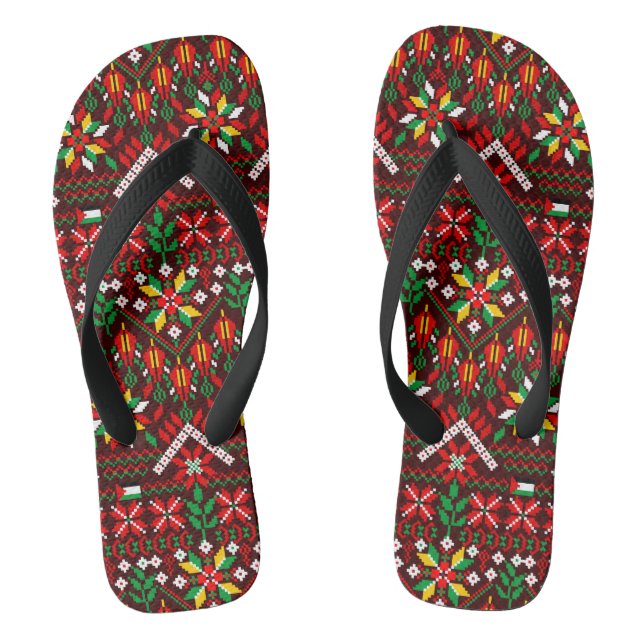 Tongs Palestine Tatreez Broderie traditionnelle (Semelle)