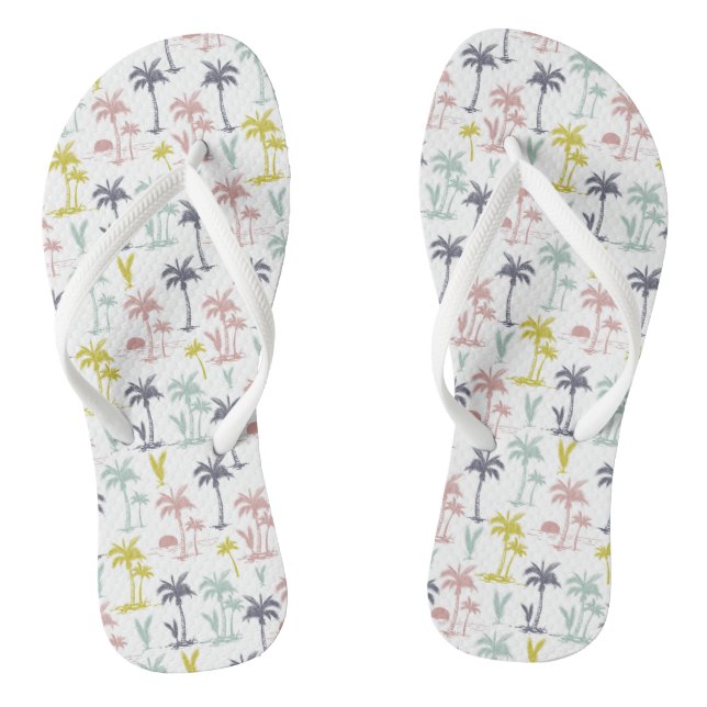 Tongs Palmier en pastel par le motif de plage (Semelle)