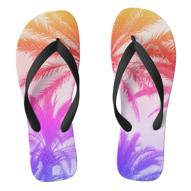 Tongs palmier tropical dans l'ambiance estivale rétro né (Semelle)