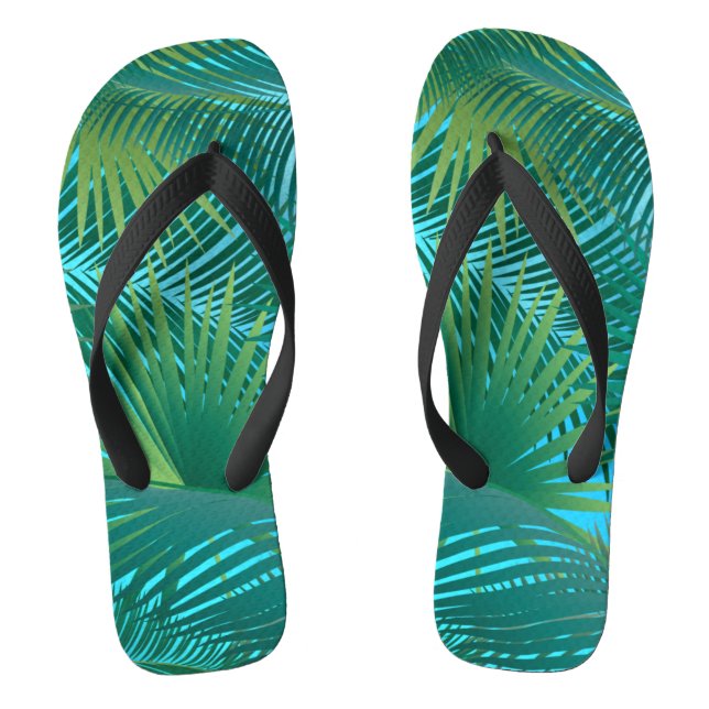 Tongs Palmier Tropical Feuille Jungle Green (Semelle)