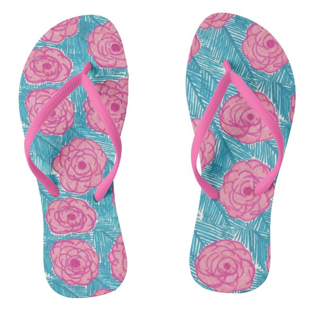 Tongs Palmiers tropicaux Feuilles et fleurs Flipflops (Semelle)