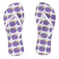 Pantoufles automnales à motif de citrouilles viole