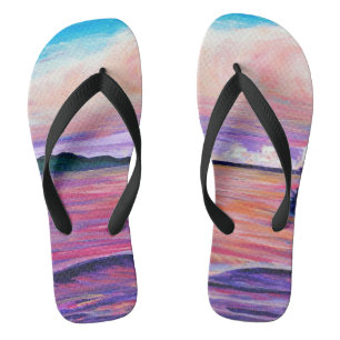 Tongs Pantoufles de coucher de soleil de la baie de Hilo