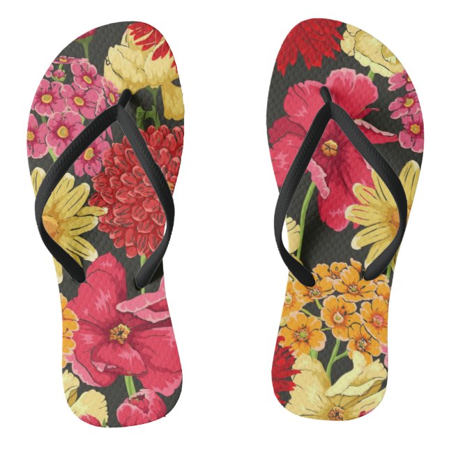 Tongs Papier peint floral à l'aquarelle (Semelle)