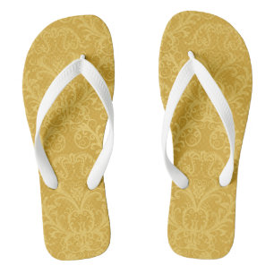 Tongs Papier peint floral d'or de luxe