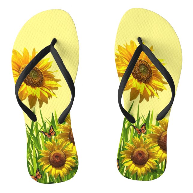 Tongs Papillon de tournesol Volets jaunes (Semelle)