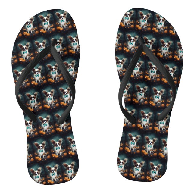 Tongs Papillon d'Halloween avec la peur Citrouille (Semelle)