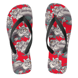 Tongs Papillons japonais Koi Fish