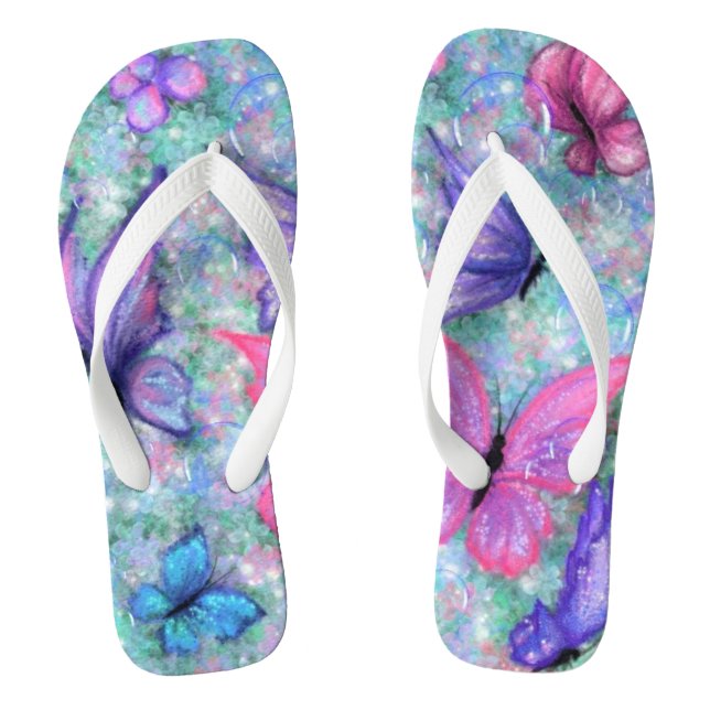 Tongs Papillons violets roses Flip Flops (Semelle)