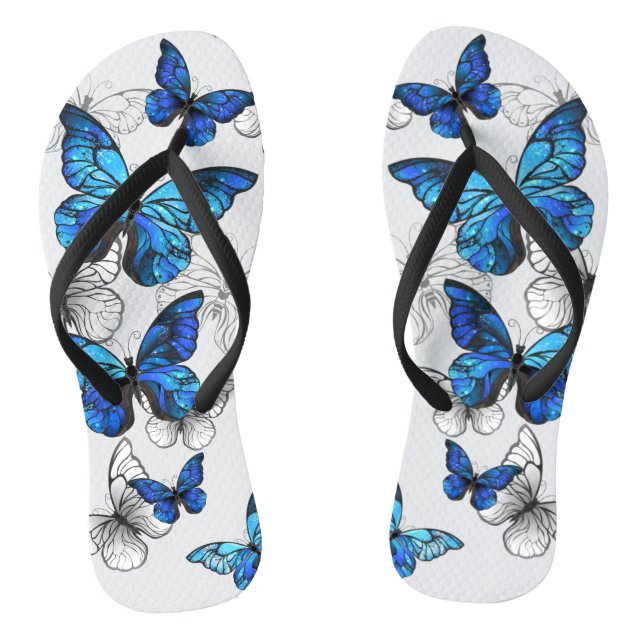 Tongs Papillons volants bleus Morpho (Semelle)