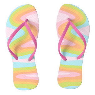 Tongs Pâque arc-en-ciel pastel