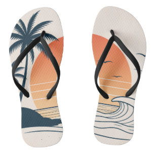 Tongs Paradis Éclairé par la Lune Été Plage Tropicale