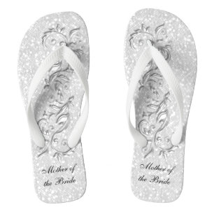 Tongs Parties scintillant blanche   MARIAGE