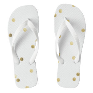 Tongs Parties scintillant d'or Confetti Dot Polka Flip F