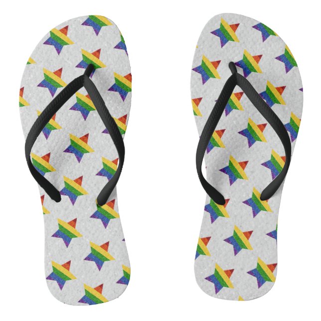 Tongs PARTIES SCINTILLANT du drapeau LGBT Star Pride (Semelle)
