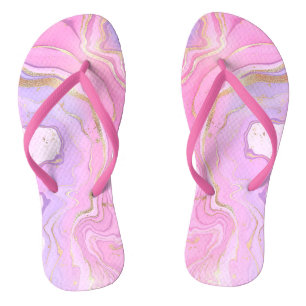 Tongs Parties scintillant en marbre rose violet or