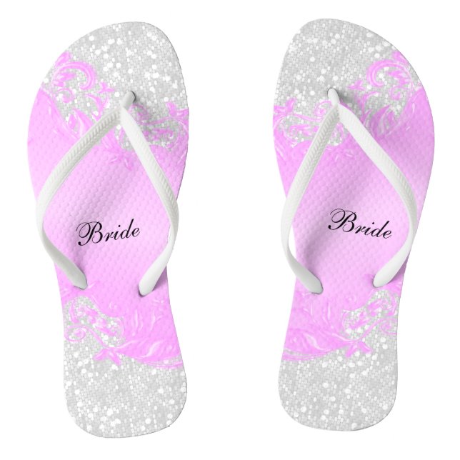 Tongs Parties scintillant Florale et Confetti rose | Mar (Semelle)